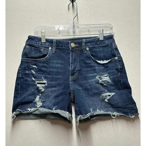 Maurice Women’s Denim Shorts Size 8 Distressed Fringe Hem - Picture 1 of 7